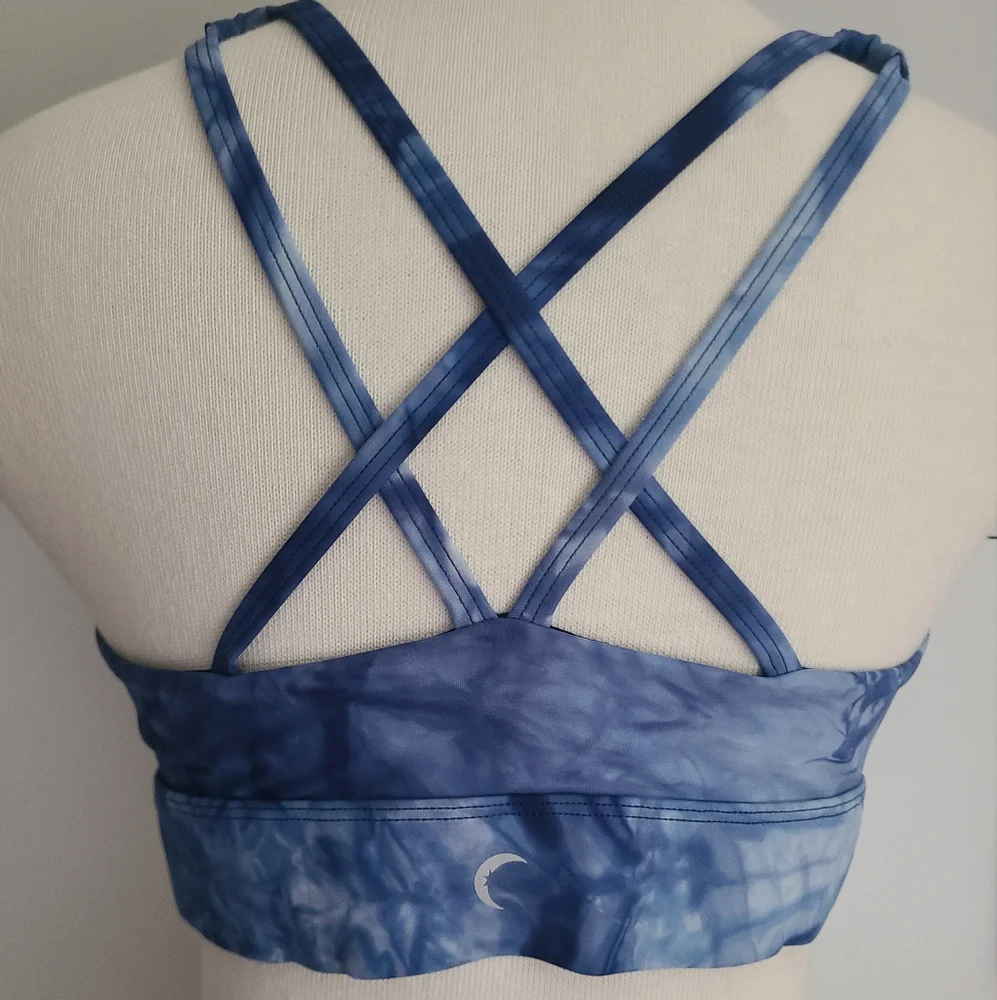 ZYIA Hendrix Light n Tight Strappy Bra Size L Tie Dye Athleisure Yoga Crisscross - Picture 4 of 13